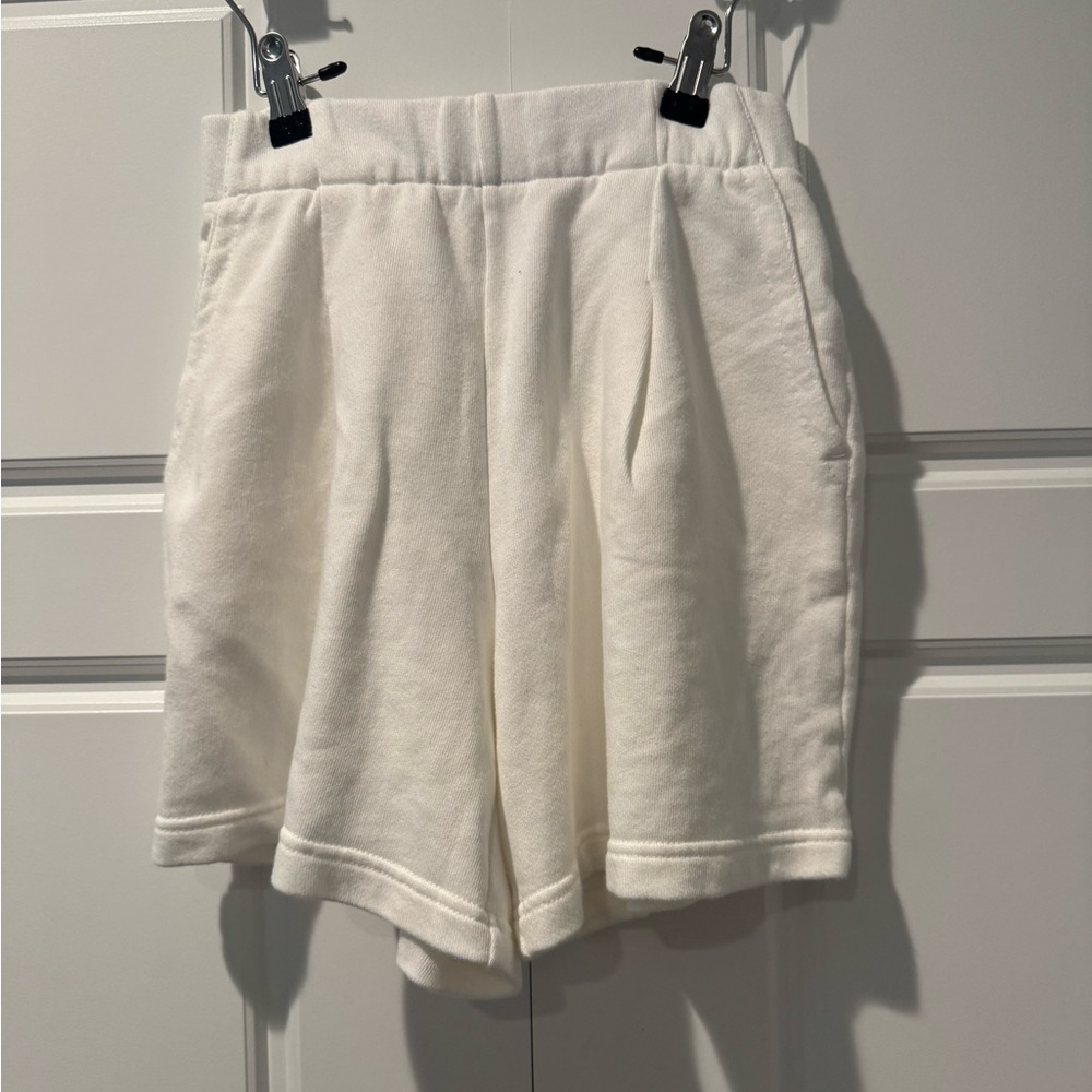 NWT Aerie New Heights Trouser Fleece Short White Loungewear Causal Size XXSmall